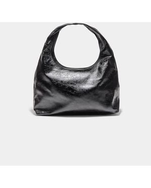 Stradivarius Soft Leather Effect Shoulder Bag - Black