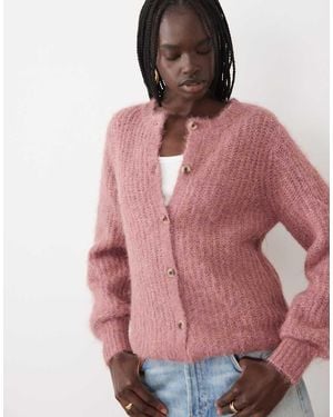 Vila Fluffy Textuur Gebreid Vest - Roze