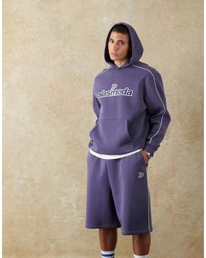 ASOS Oversized Hoodie With Sporty Print - Blue