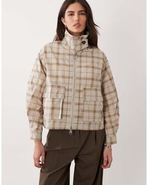 Barbour Myshall Tartan Dry Wax Jacket - Brown