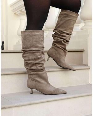 SIMMI Lammy Ruched Boots - Natural