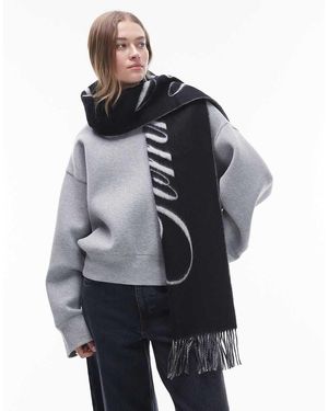 Tommy Hilfiger Tommy Hilfiger Script Logo Scarf - Grey