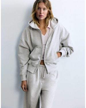 Pull&Bear Kapuzenpullover mit reißverschluss - Grau