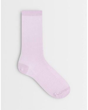 ARKET Calcetines Lilas De Canalé De Algodón-Violeta - Rosa