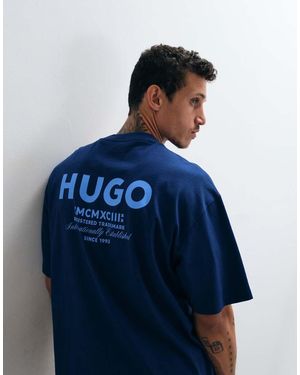 HUGO Nalono T-shirt With Back Print - Blue
