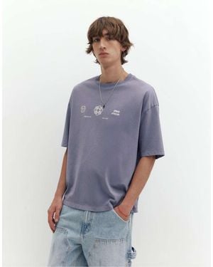 Pull&Bear Stwd Graphic T-shirt - Blue