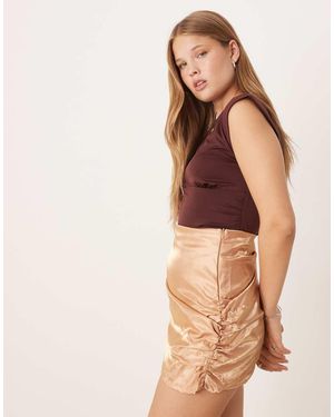 Collective The Label Ruched Mini Skirt - Brown
