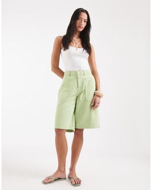ASOS Bermudas Caquis Con Detalle De Bolsillo-Verde
