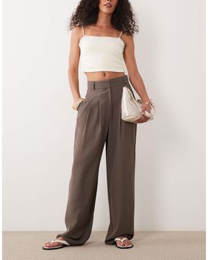 Miss Selfridge Tailored Wide Leg Pants - Natural