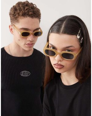 Reclaimed Vintage Unisex Slim Square Festival Sunglasses - Black