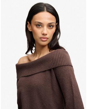 Superdry Bardot-strickpullover - Braun