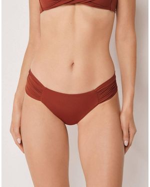 Calzedonia Ruched Brazilian Bottoms Premium Fit - Brown