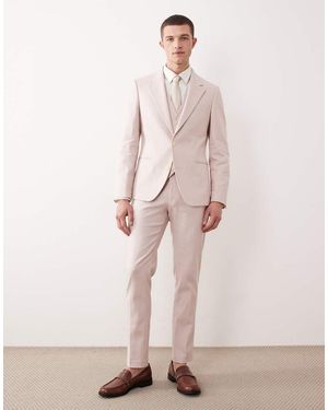 ASOS Skinny Linen Rich Suit Trs - Pink