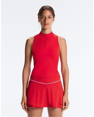 Oysho Sleeveless Half-zip T-shirt - Red