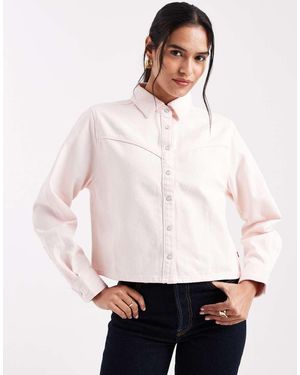 Levi's Chaqueta Vaquera Estilo Camisa De Corte Cuadrado Logan De - Blanco