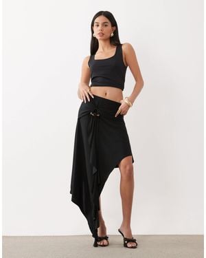 ASOS Kombiteil kurzer rock mit asymmetrischem saum und metall-details - Schwarz