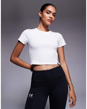 Under Armour Rival Ribbed Baby Tee - White