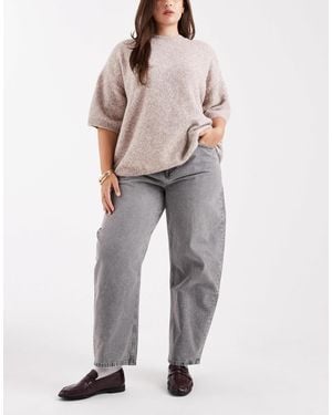 ASOS Asos Design Curve Slim Barrel Jeans - Gray