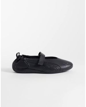 PUMA Speedcat Fleur Leather Ballet Flats - Black