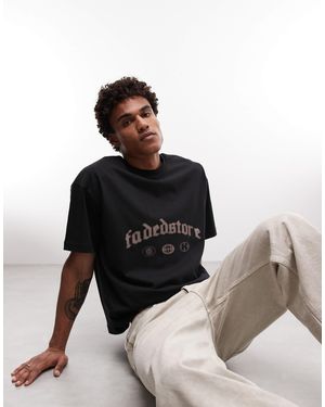 Faded Store T-shirt avec logo gothique au dos - Noir
