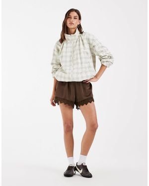 ASOS Oversized Bubble Hem Track Jacket - White