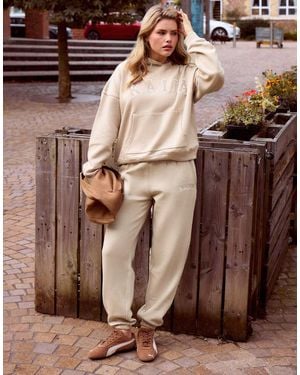 Kaiia Cotton Blend Cuffed joggers Co-ord - Natural
