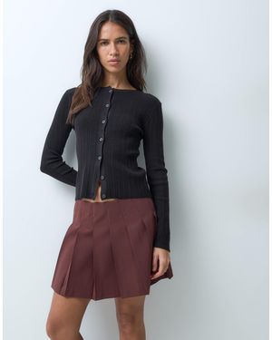 ASOS Tailored Pleated Mini Skirt - Brown