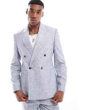 ASOS Slim Double Breasted Suit Jacket - Blue