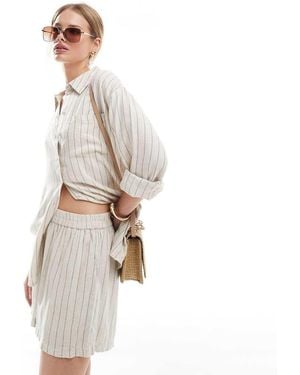 Pieces Linen Touch Short Co-ord - White