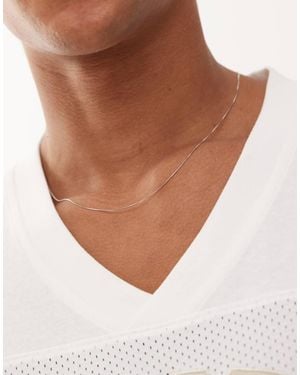 FADED FUTURE Thin Box Chain Necklace - White