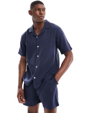 Goldsboro Camicia Da Mare Con Rever E Tasca - Blu