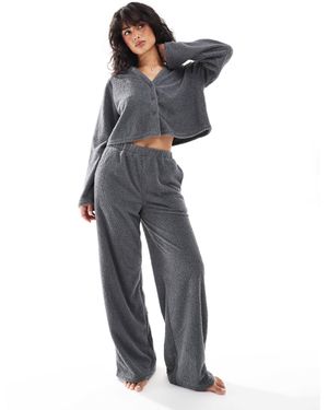 Loungeable Pantalon droit doux - gris - Bleu