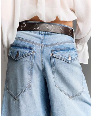 Bershka Gürtel mit nieten und buchstaben - Blau