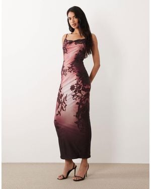 Murci Premium Sculpting Mesh Cami Bodycon Low Back Maxi Dress - Blue