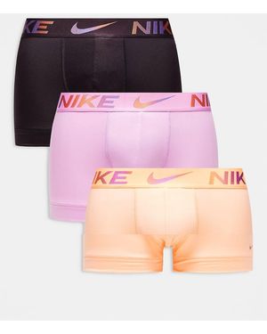 Nike Essential Microfibre 3 Pack Trunks - Pink