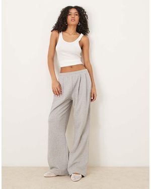 ASOS Joggers Da Casa Dritti Mélange A Pieghe - Bianco