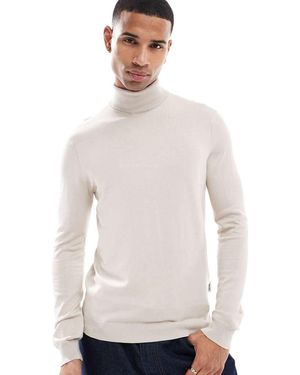 Only & Sons Jersey Beis Con Cuello Alto De -Beis Neutro - Blanco