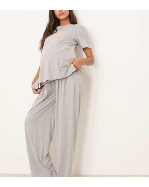 ASOS Asos Design Maternity Mix & Match Cotton Pyjama Trouser - Natural