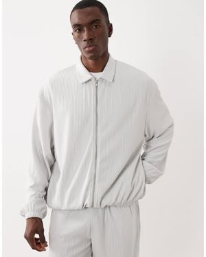 ASOS Co-ord Oversized Zip Through Harrington Jacket - Gray