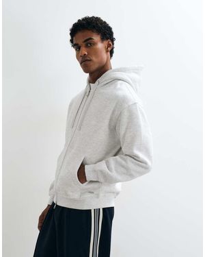 Jack & Jones Sudadera Con Capucha Gruesa Y Doble Cremallera En-Blanco
