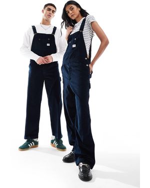 Lee Jeans Unisex Workwear Relaxed Fit Cord Dungarees - Blue