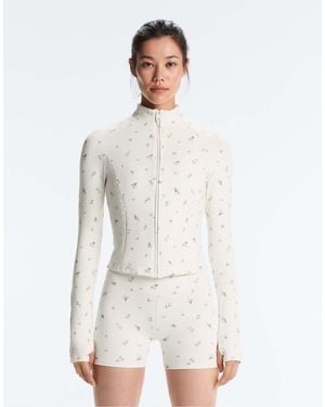 Oysho Evermove Floral Print Technical Jacket - White