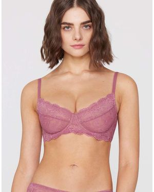 Tezenis Paris Lace Unpadded Balconette Bra - Purple