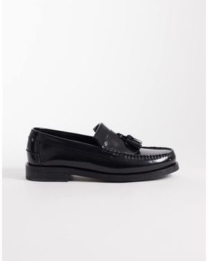 Walk London Dalston Fringe Tassel Loafer - Black