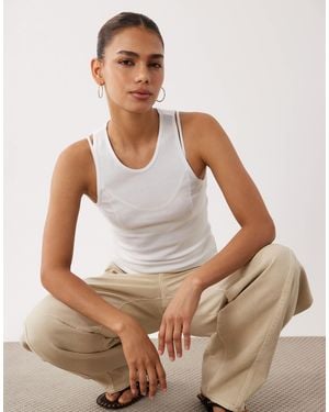 ARKET Rib Jersey Vest Top With Scoop Neck - Gray