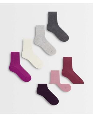 Lindex 7 Pack Ribbed Mix Ankle Socks - Pink