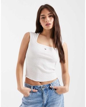 Tommy Hilfiger Slim Fit Square Neck Vest - White