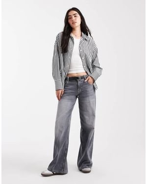 ONLY Camicia Oversize A Righe Bianche E Nere - Bianco