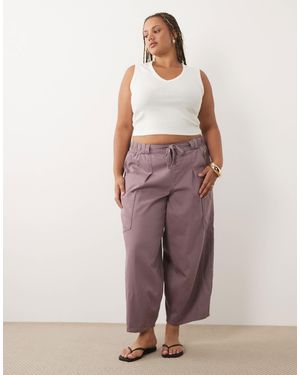 ASOS Asos Design Curve Laundered Volume Utility Pants - Purple