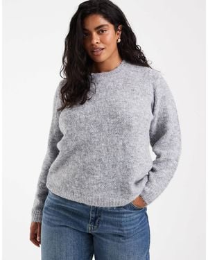 Vero Moda Gilet en maille à col rond clair chiné - Gris